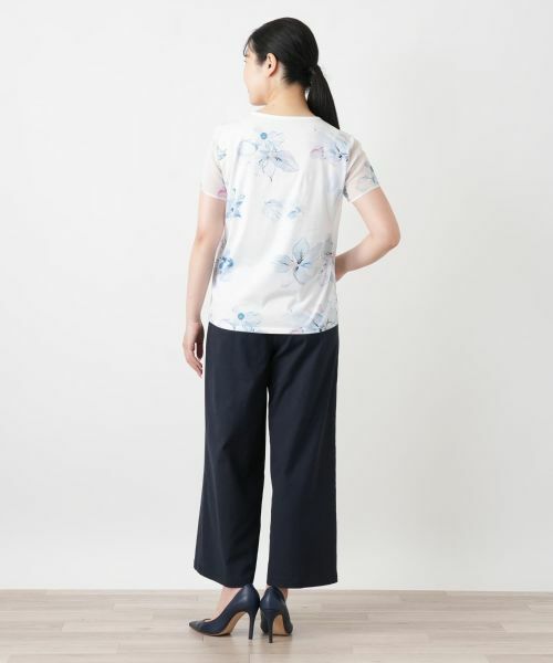 Leilian / レリアン カットソー | 花柄シアーカットソー【Leilian WHITE LABEL】 | 詳細3