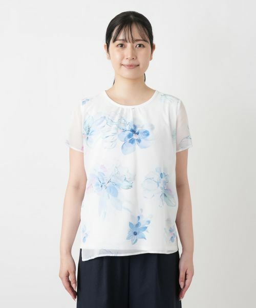 Leilian / レリアン カットソー | 花柄シアーカットソー【Leilian WHITE LABEL】 | 詳細4