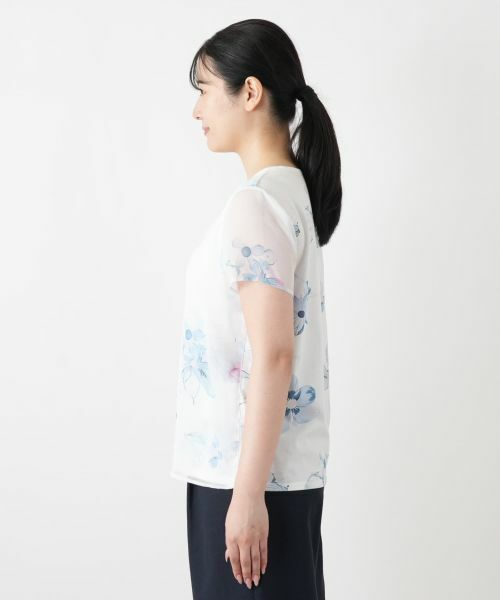 Leilian / レリアン カットソー | 花柄シアーカットソー【Leilian WHITE LABEL】 | 詳細5