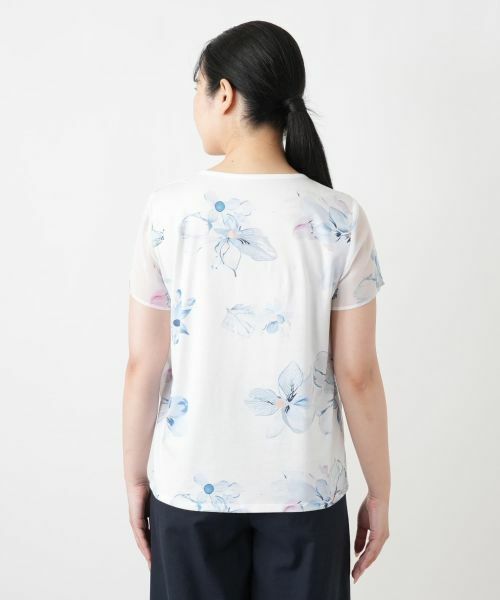 Leilian / レリアン カットソー | 花柄シアーカットソー【Leilian WHITE LABEL】 | 詳細6