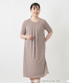 Leilian / レリアン ドレス | 幾何学柄サックワンピース