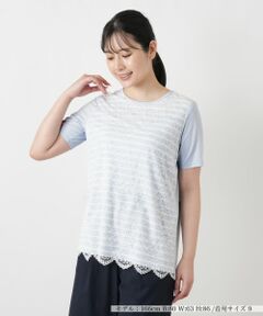 Leilian / レリアン カットソー | レース切替クルーネックカットソー