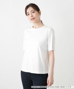 Leilian / レリアン Tシャツ | パール調ビジューカットソー
