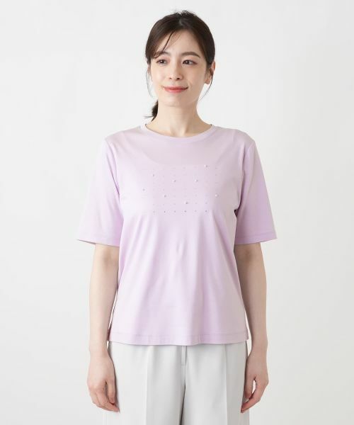 Leilian / レリアン Tシャツ | パール調ビジューカットソー | 詳細10