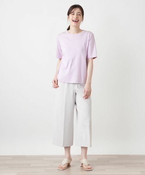 Leilian / レリアン Tシャツ | パール調ビジューカットソー | 詳細7