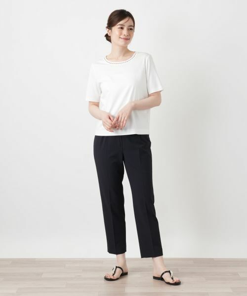 Leilian / レリアン Tシャツ | ビジューネックカットソー | 詳細4