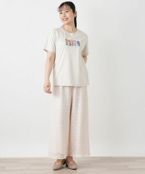Leilian / レリアン Tシャツ | プリントクルーネックTシャツ | 詳細4