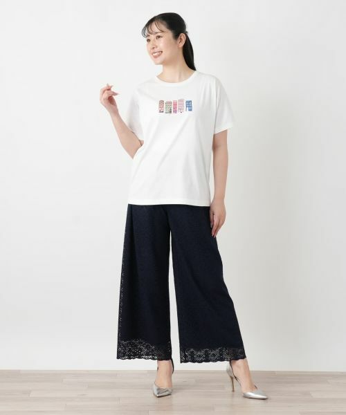 Leilian / レリアン Tシャツ | プリントクルーネックTシャツ | 詳細7