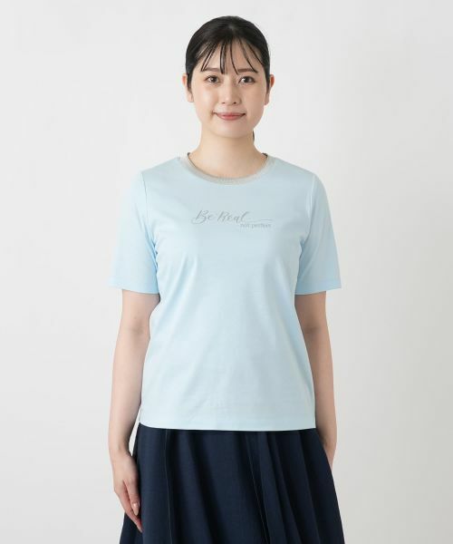 Leilian / レリアン Tシャツ | クルーネックメッセージTシャツ | 詳細10