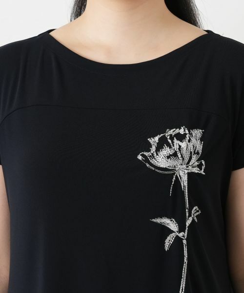 Leilian / レリアン カットソー | 刺繍クルーネックTシャツ | 詳細10