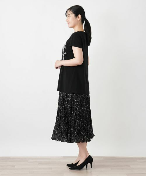Leilian / レリアン カットソー | 刺繍クルーネックTシャツ | 詳細2