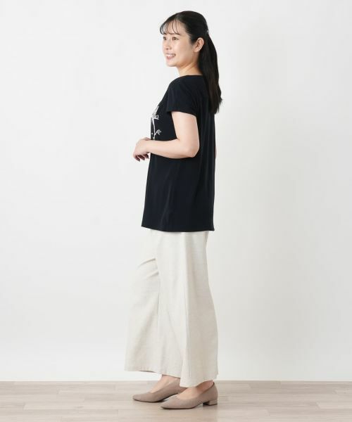 Leilian / レリアン カットソー | 刺繍クルーネックTシャツ | 詳細5