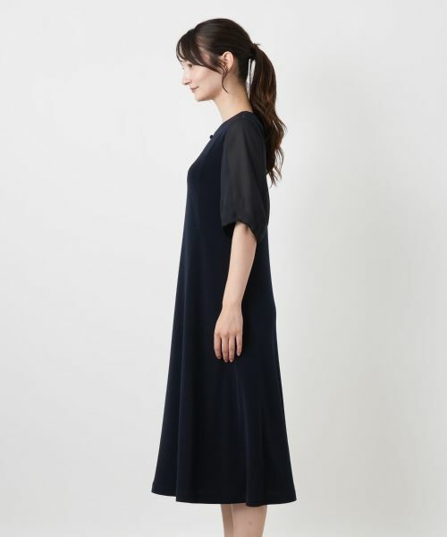Leilian / レリアン ドレス | 異素材切替バルーンワンピース【ROCHAS Premiere】 | 詳細5
