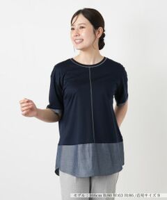Leilian / レリアン カットソー | ペプラム切替クルーネックカットソー【Leilian WHITE LABEL】