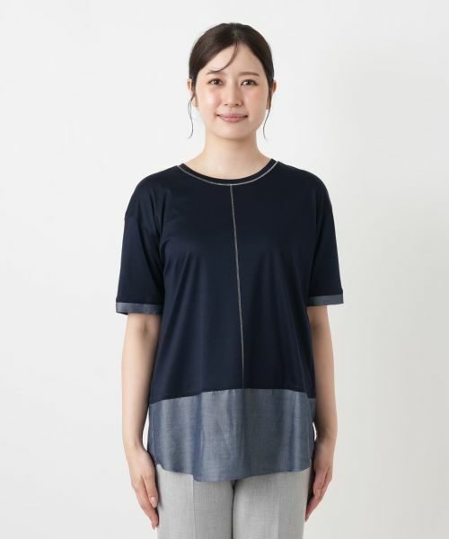 Leilian / レリアン カットソー | ペプラム切替クルーネックカットソー【Leilian WHITE LABEL】 | 詳細7