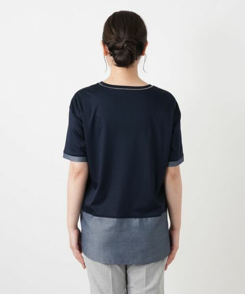 Leilian / レリアン カットソー | ペプラム切替クルーネックカットソー【Leilian WHITE LABEL】 | 詳細9