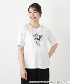 Leilian / レリアン Tシャツ | プリントクルーネックカットソー【Leilian WHITE LABEL】