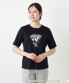 Leilian / レリアン Tシャツ | プリントクルーネックカットソー【Leilian WHITE LABEL】