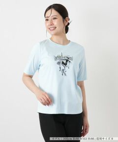 Leilian / レリアン Tシャツ | プリントクルーネックカットソー【Leilian WHITE LABEL】