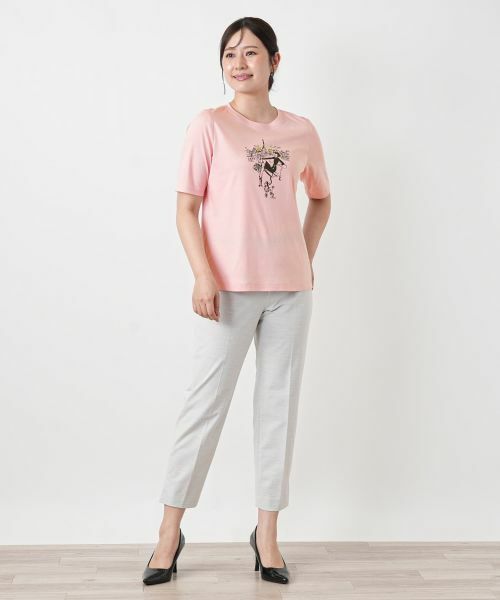 Leilian / レリアン Tシャツ | プリントクルーネックカットソー【Leilian WHITE LABEL】 | 詳細1