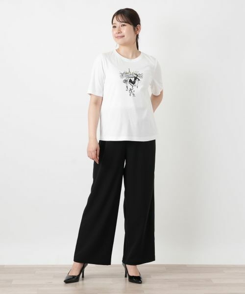 Leilian / レリアン Tシャツ | プリントクルーネックカットソー【Leilian WHITE LABEL】 | 詳細10