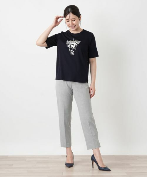 Leilian / レリアン Tシャツ | プリントクルーネックカットソー【Leilian WHITE LABEL】 | 詳細4