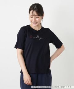 Leilian / レリアン Tシャツ | ビジュークルーネックカットソー【Leilian WHITE LABEL】