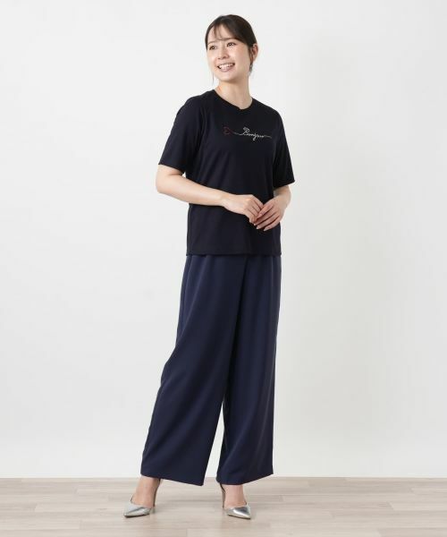 Leilian / レリアン Tシャツ | ビジュークルーネックカットソー【Leilian WHITE LABEL】 | 詳細1