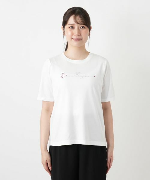 Leilian / レリアン Tシャツ | ビジュークルーネックカットソー【Leilian WHITE LABEL】 | 詳細10
