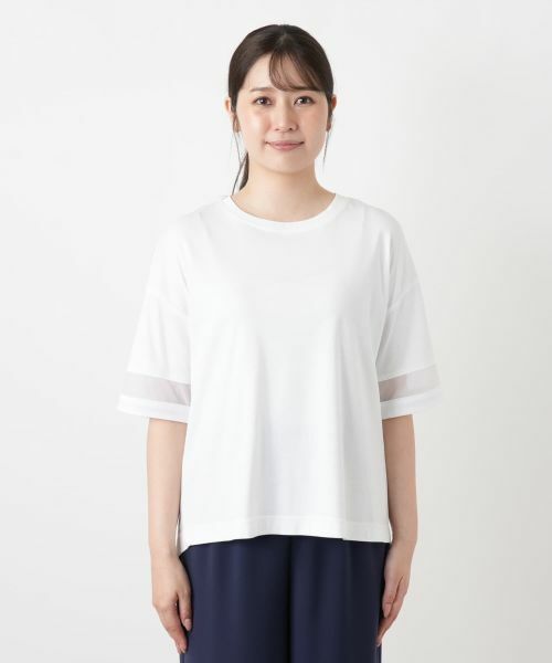 Leilian / レリアン カットソー | シアー切替カットソー【Leilian WHITE LABEL】 | 詳細10
