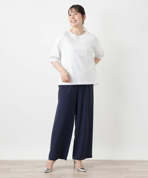 Leilian / レリアン カットソー | シアー切替カットソー【Leilian WHITE LABEL】 | 詳細7
