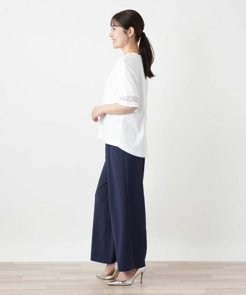 Leilian / レリアン カットソー | シアー切替カットソー【Leilian WHITE LABEL】 | 詳細8