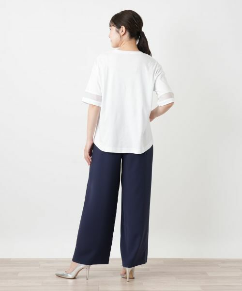 Leilian / レリアン カットソー | シアー切替カットソー【Leilian WHITE LABEL】 | 詳細9