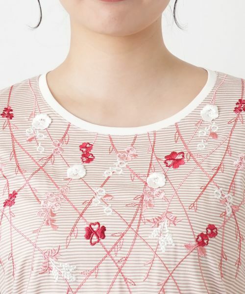 Leilian / レリアン カットソー | 刺繍ボーダーカットソー【Leilian WHITE LABEL】 | 詳細13