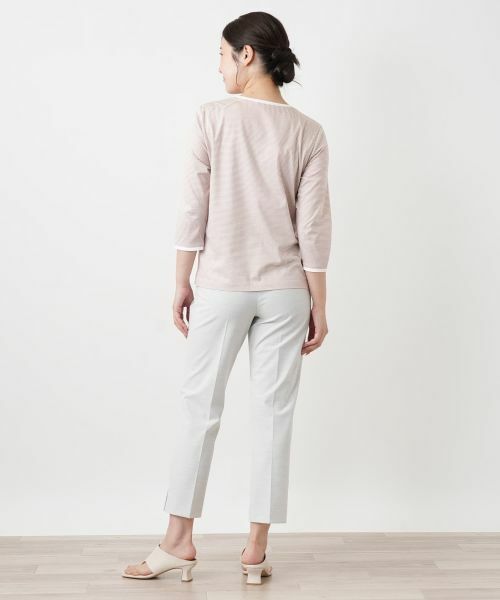 Leilian / レリアン カットソー | 刺繍ボーダーカットソー【Leilian WHITE LABEL】 | 詳細9
