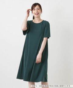 Leilian / レリアン ドレス | 洗えるクルーネックフレアワンピース【Leilian WHITE LABEL】