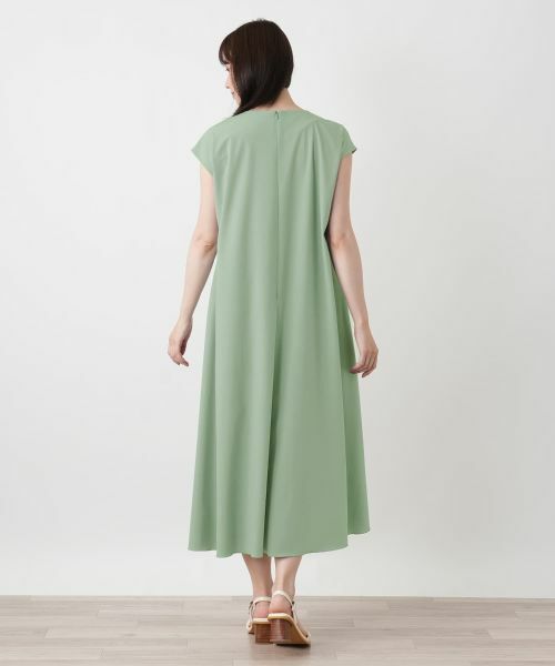 Leilian / レリアン ドレス | 洗えるスリットネックフレンチスリーブワンピース【Leilian WHITE LABEL】 | 詳細15
