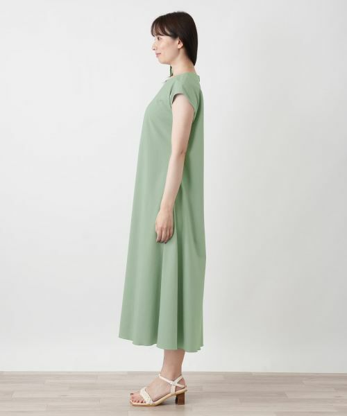 Leilian / レリアン ドレス | 洗えるスリットネックフレンチスリーブワンピース【Leilian WHITE LABEL】 | 詳細17