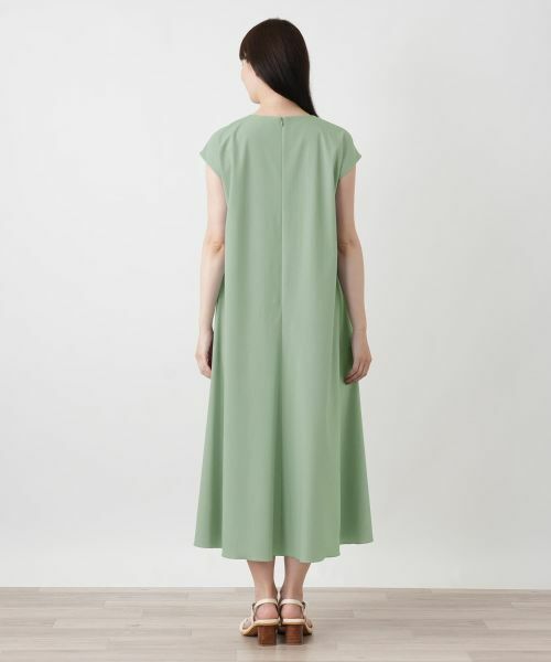 Leilian / レリアン ドレス | 洗えるスリットネックフレンチスリーブワンピース【Leilian WHITE LABEL】 | 詳細18