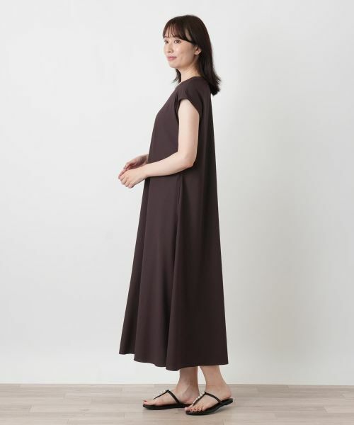 Leilian / レリアン ドレス | 洗えるスリットネックフレンチスリーブワンピース【Leilian WHITE LABEL】 | 詳細5