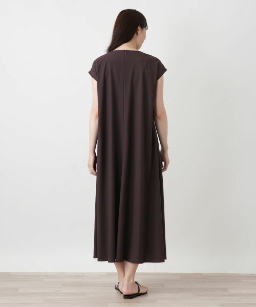 Leilian / レリアン ドレス | 洗えるスリットネックフレンチスリーブワンピース【Leilian WHITE LABEL】 | 詳細6