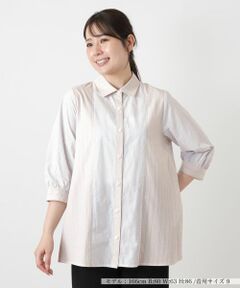 Leilian / レリアン シャツ・ブラウス | 切替ストライプブラウス【Leilian WHITE LABEL】