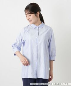 Leilian / レリアン シャツ・ブラウス | 切替ストライプブラウス【Leilian WHITE LABEL】