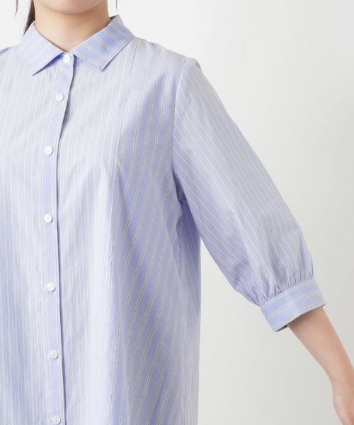 Leilian / レリアン シャツ・ブラウス | 切替ストライプブラウス【Leilian WHITE LABEL】 | 詳細12