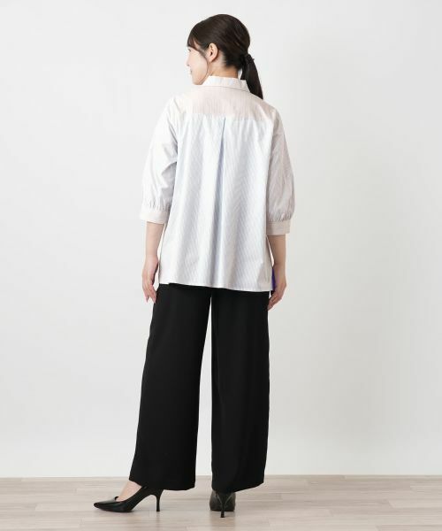 Leilian / レリアン シャツ・ブラウス | 切替ストライプブラウス【Leilian WHITE LABEL】 | 詳細3