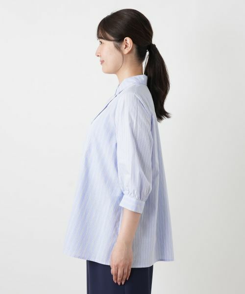 Leilian / レリアン シャツ・ブラウス | 切替ストライプブラウス【Leilian WHITE LABEL】 | 詳細8