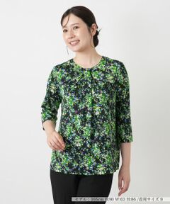 Leilian / レリアン カットソー | フラワー柄クルーネックカットソー【Leilian WHITE LABEL】