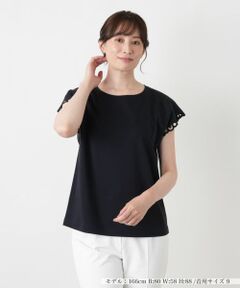 Leilian / レリアン カットソー | カットワーク刺繍Tシャツ【Leilian WHITE LABEL】