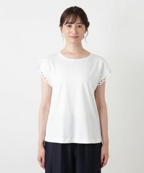 Leilian / レリアン カットソー | カットワーク刺繍Tシャツ【Leilian WHITE LABEL】 | 詳細10