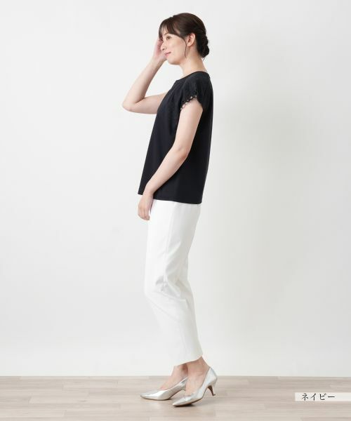 Leilian / レリアン カットソー | カットワーク刺繍Tシャツ【Leilian WHITE LABEL】 | 詳細2